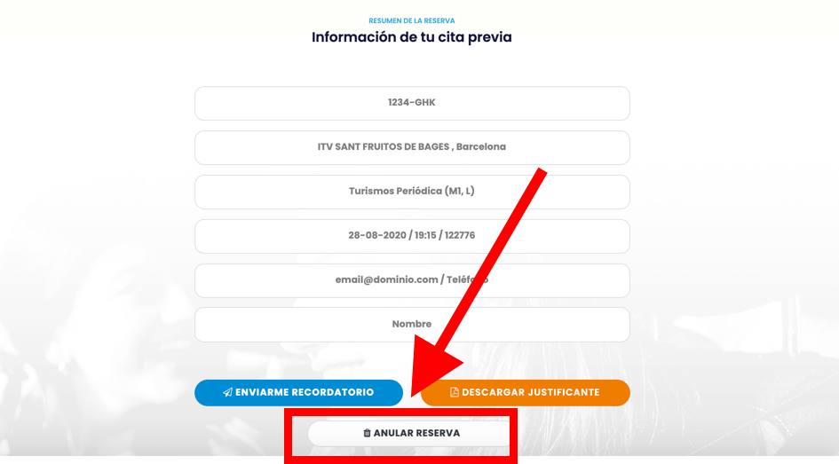 anular reserva itv urnieta