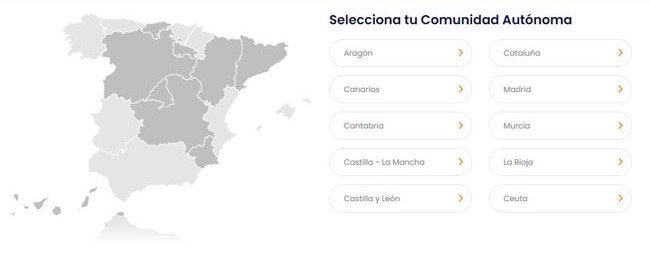 seleccionar comunidad autónoma