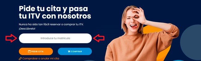 introducir matrícula cita itv