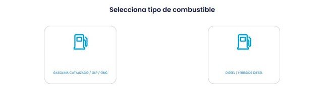 seleccionar tipo de combustible